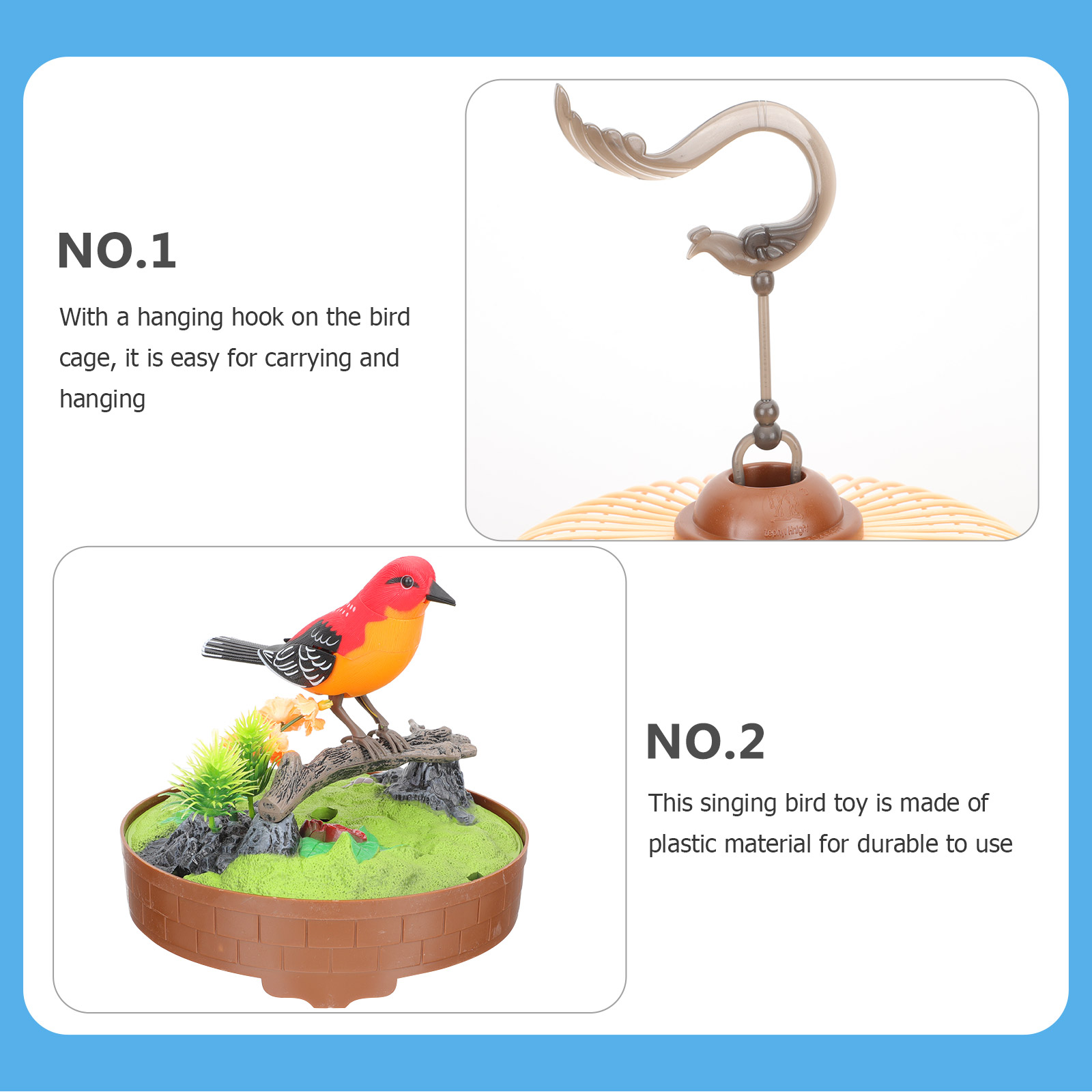 Toy For Kids Fake Bird Cage Unique Singing Simulation Plastic Acoustic Interactive Small Toys