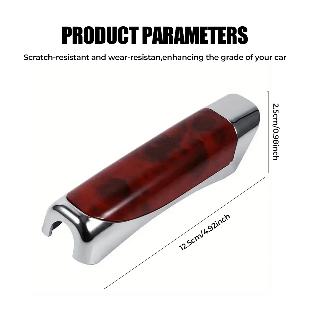 Universele auto handremhoes beschermhoes houten koolstofvezel decoratieve handremschelp ABS gladde interieuraccessoires