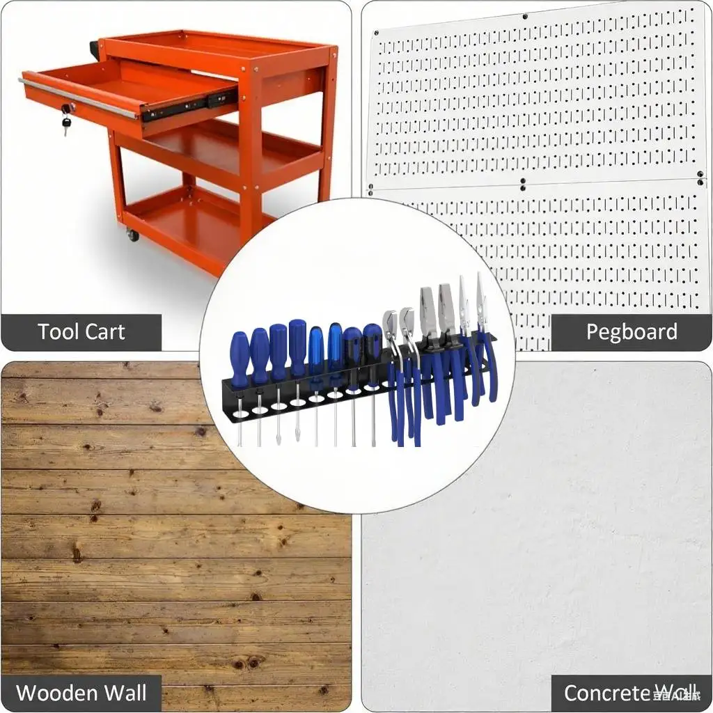 Screwdriver Organizer Tool Wall-mounted 14-hole Hardware Tool Storage for Hex Cross Screw Driver RC Tools Storage Base Stand