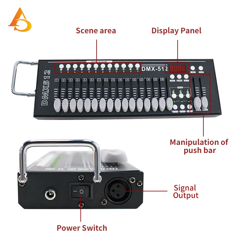 Discoteca DJ DMX คอนโซลควบคุมสำหรับ Luci da palcoscenico ต่อตัวควบคุม DMX 512 -16 DMX แสง DJ ปาร์ตี้แสงล้างแสง