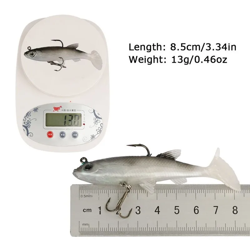 5개 키트 낚시 미끼 소프트 미끼 8cm/2.8인치 인공 미끼 멋진 낚시 후크