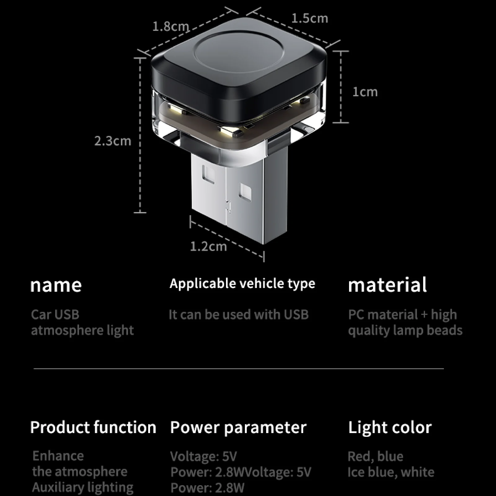 1x Car USB Led Light mood lamp Plug Play Universal LED interior Atmosphere Light Auto Reading Lamp Decorations Decorative Strip