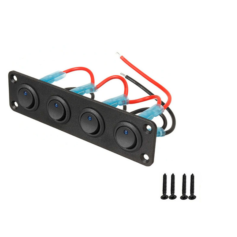 NEVOSA 12V 1-4 Gang Universele Tuimelschakelaar Marine Tuimelschakelaar Panel USB Auto Boot Marine RV vrachtwagen Blauwe LED Styling Accessoires