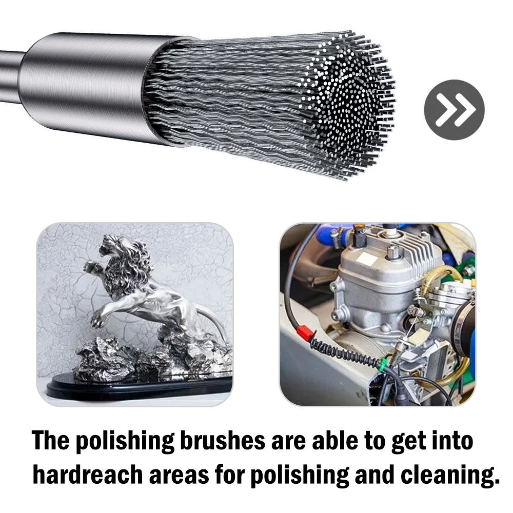 Conjunto de escova de roda de fio de aço cmcp, haste de 3.0mm para ferramenta rotativa dremel, ferramenta de polimento de metal, escova de ferramenta abrasiva