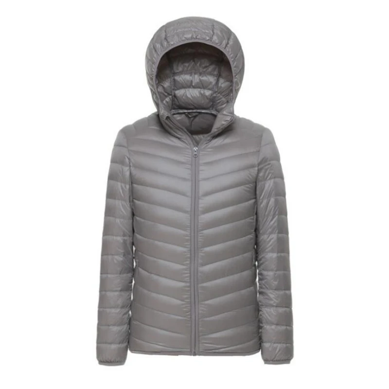 Fashion Boutique White Duck Down Solid Color Lightweight Men's Casual Hooded Down Jacket Male Down Jacket Spring and Autumn