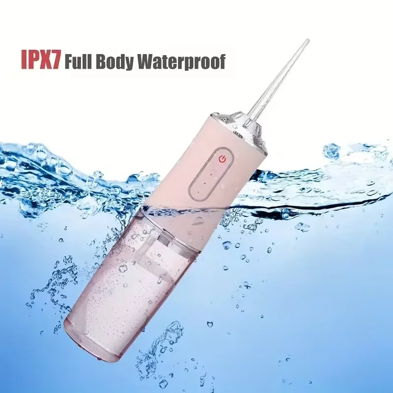 Irrigatore orale Portatile Dentale Acqua Flosser USB Ricaricabile Getto D'acqua Filo Interdentale Pick 4 Jet Tip 220ml 3 Modalità Detergente Dentale