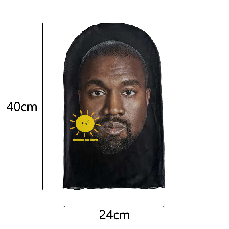 Новая маска Kanye с 3D принтом, эластичная сетчатая маска для всего лица для мужчин и женщин, головные уборы для косплея, модная Балаклава в стиле хип-хоп, шляпа с капюшоном, головной убор