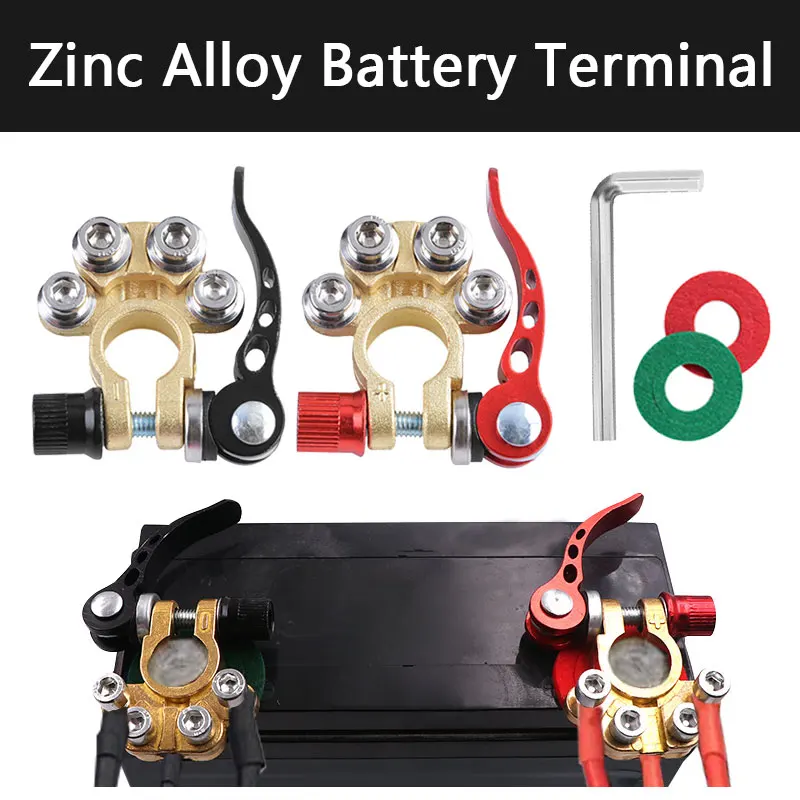 24V 12V Car Battery Terminal Brass Zinc Alloy Power Lug Posts Quick Release Battery Top Clip  Connectors 1-/2-/4-Way Junction