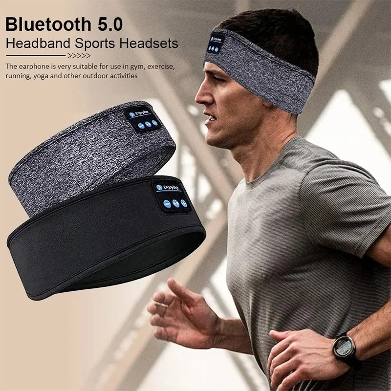 Słuchawki Bluetooth Sportowe Opaska do Spania Elastyczne Bezprzewodowe Słuchawki Muzyczna Maska na Oczy Bezprzewodowy Zestaw Słuchawkowy Bluetooth Opaska