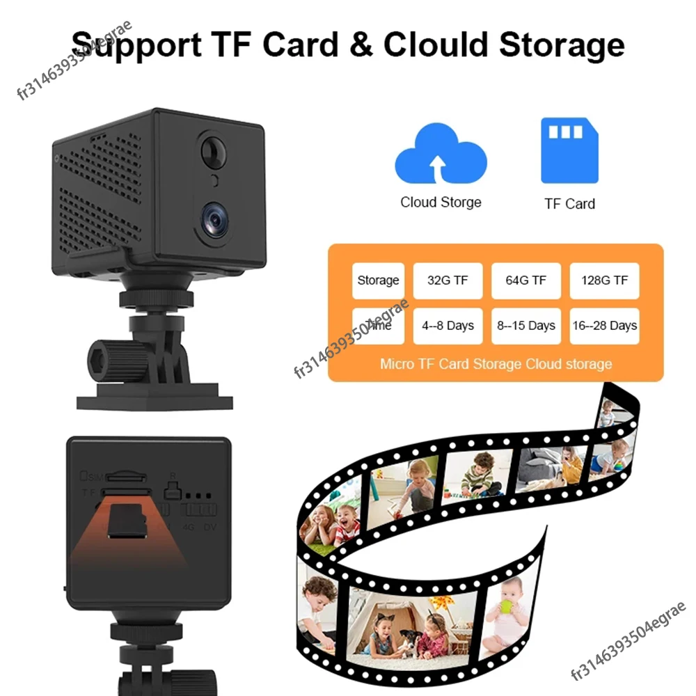 256/64GB 4G Sim-kaart Mini Camera 5MP 3000mAh Batterij Draadloze Wifi Nachtzicht Bewegingsdetectie CCTV Twee-weg voice IP Camera