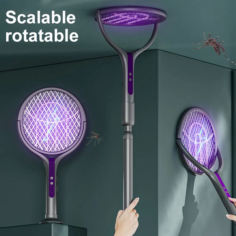 Scacciamosche elettrico multifunzionale 2 in 1 Scacciamosche retrattile Scacciamosche Scacciamosche ricaricabile USB