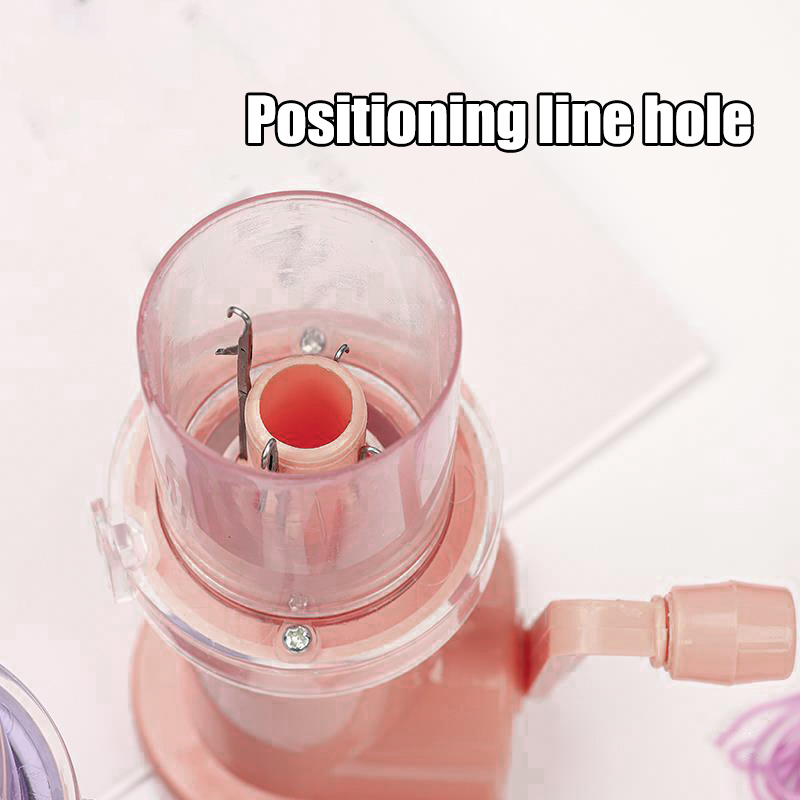 Máquina de tricô de corda semiautomática com manivela manual estilo vermelho pequena máquina de tecelagem ferramenta de tecelagem