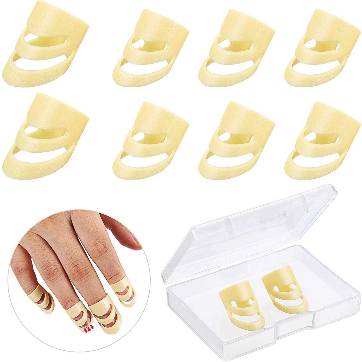 A71P 16 Stuks Plectrums Verstelbare Vinger Picks Duim Picks Medium en Grote Plastic Picks voor Gitaar Bas Banjo Ukelele