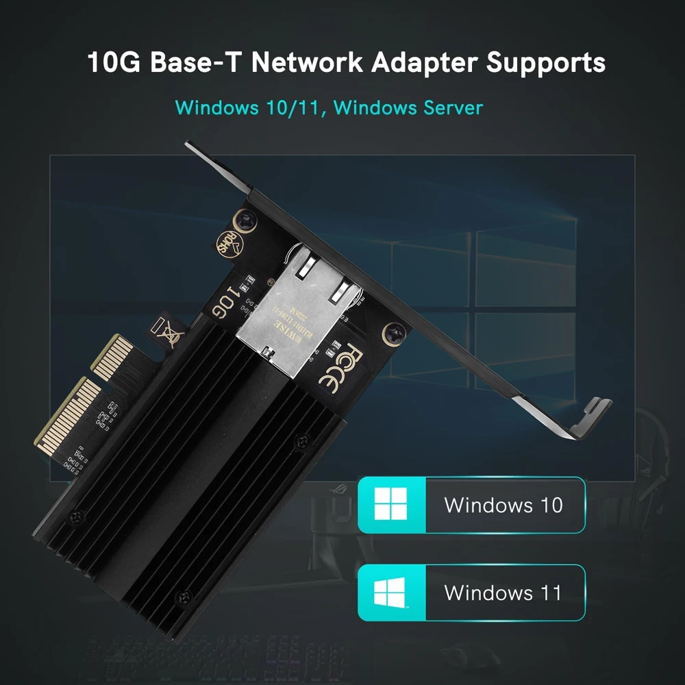 10 Гбит/с AQC113 PCIE к Сетевой карте RJ45 100 Мбит/с/1 ГБ/2. Φ/10 Гбит/с интерфейс RJ45 Ethernet проводной LAN адаптер для настольного ПК Win10/11