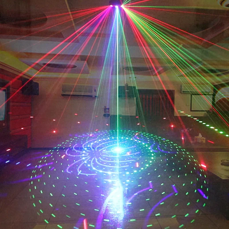 HCWE 9 oczu projektor RGB boże narodzenie laserowe oświetlenie imprezowe pilot oświetlenie klubu nocnego dekoracja DJ Halloween Karaoke dyskoteka kula