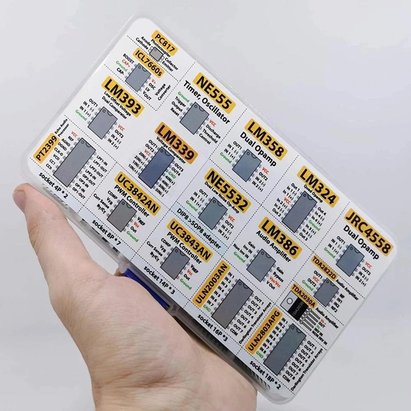 Assortimento di chip IC XL Oscillatore amplificatore operazionale da 150 scatole PC817 NE555 LM358 324