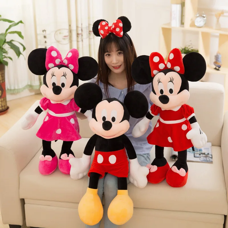 Disney Mickey Mouse Minnie Plüschpuppen Tier Stofftiere Geburtstagsgeschenk Weihnachtsgeschenk für Kinder Niedliche Mickey Minnie präsentiert