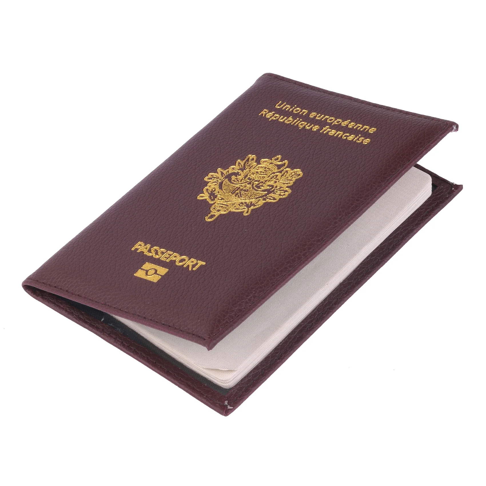 Capa protetora para passaporte pu, de alta qualidade, porta cartão bancário, documento de viagem, moda masculina e feminina, carteira para passaporte francês
