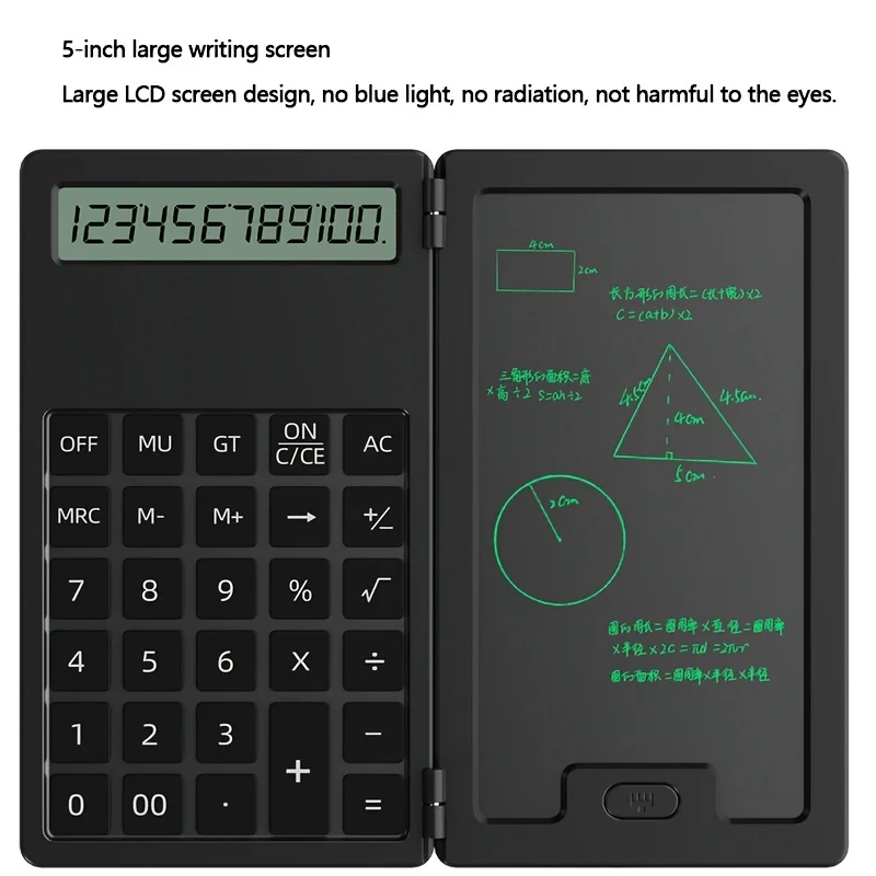 1pc calculator 5.0 inch with button cell tablet learning business office portable folding LCD tablet calculator function science