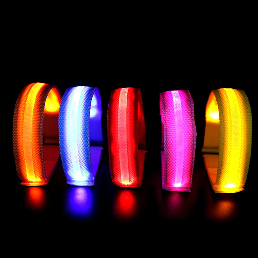 USB 充電 LED 発光ナイトランニングアームバンドブレスレット夜間反射安全ベルトアウトドアスポーツ発光アームバンド
