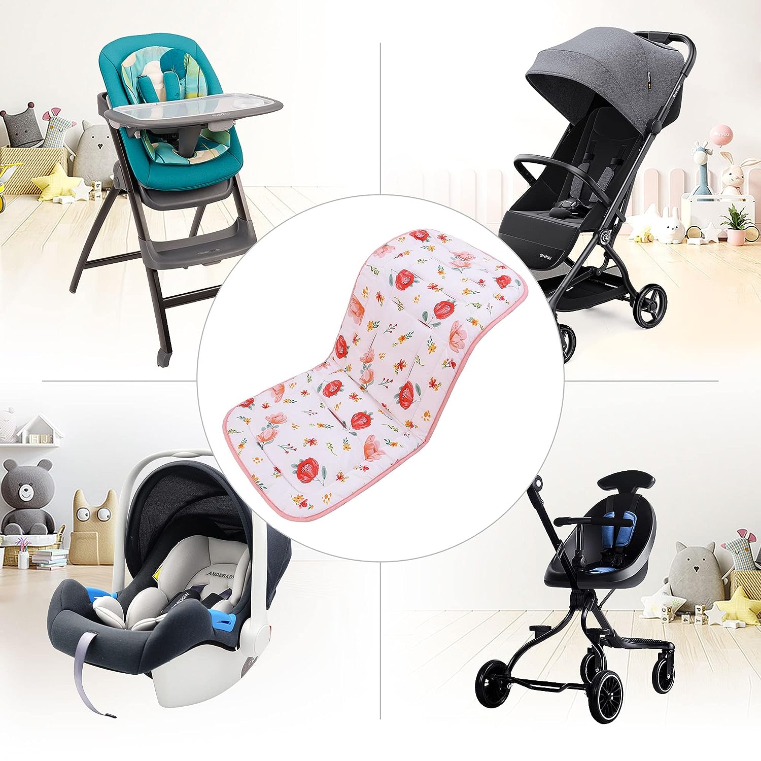 Stroller Seat Liner for Baby Pushchair Car Cart Chair Mat Child Trolley Mattress Diaper Pad Infant Stroller Cushion Accessories