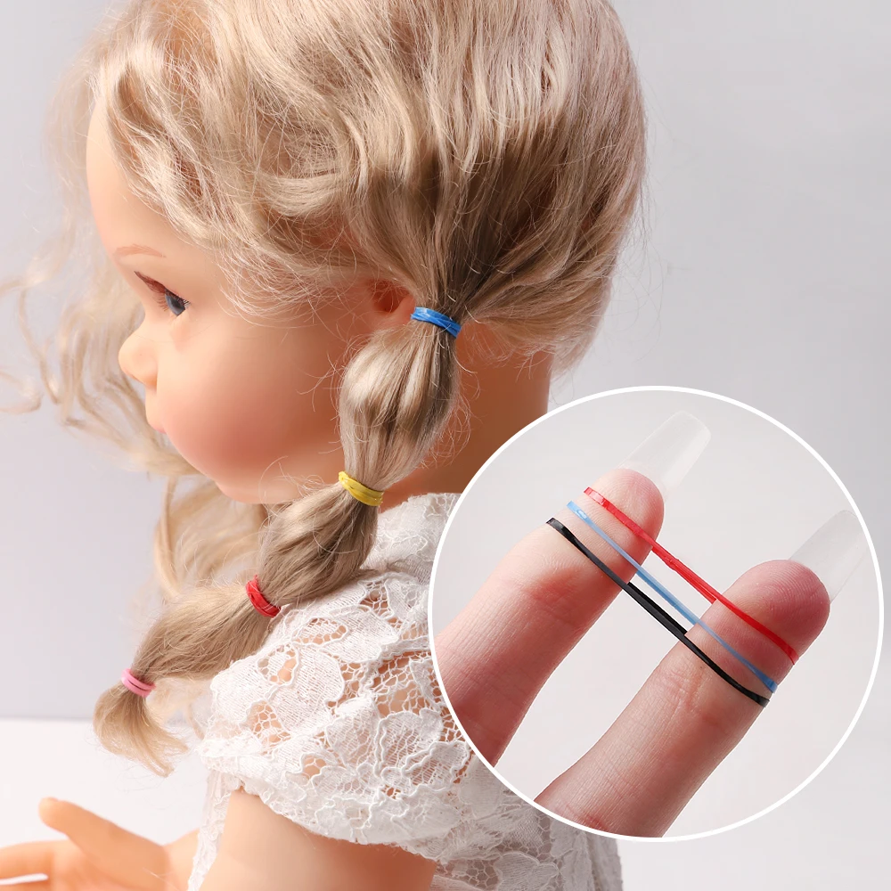 500 unids/set niñas colorido elástico desechable banda de goma suave lazo para el cabello diadema niños Cola de Caballo soporte bandas accesorios para niños