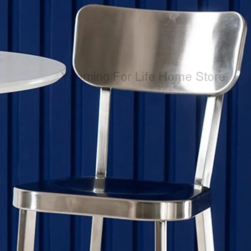 Silla de Bar con mostrador de espera, Taburete de Bar de lujo con diseño de salón, mesa alta, Taburete Alto de Metal, muebles de restaurante