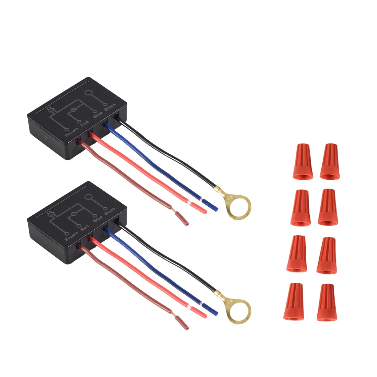 ABFA Interruptor de lâmpada de toque 2 pacotes, módulo de controle de lâmpada de toque para LED regulável, lâmpadas, kit de substituição de interruptor de lâmpada com tampas de fiação