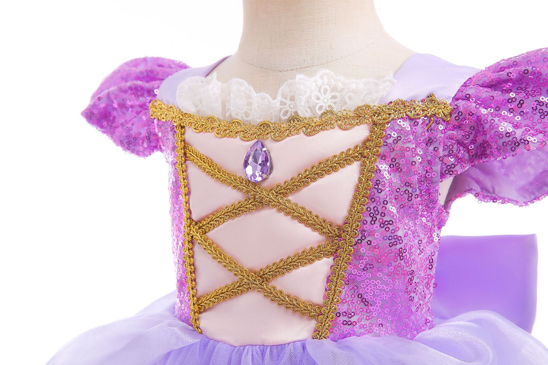 Robe de princesse d'été pour filles, Cosplay emmêlée, Costume de fête d'anniversaire d'halloween pour enfants
