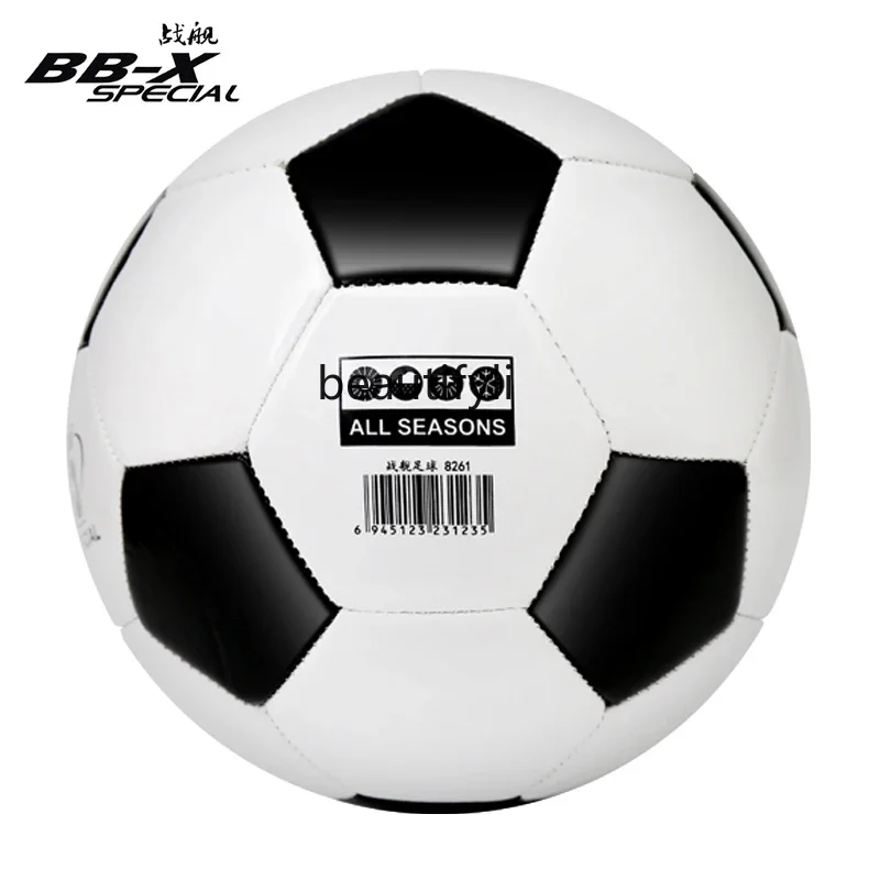 子供の標準的なpuサッカー、クラシックな黒と白のブロック、屋外サッカー、No.5、No.4