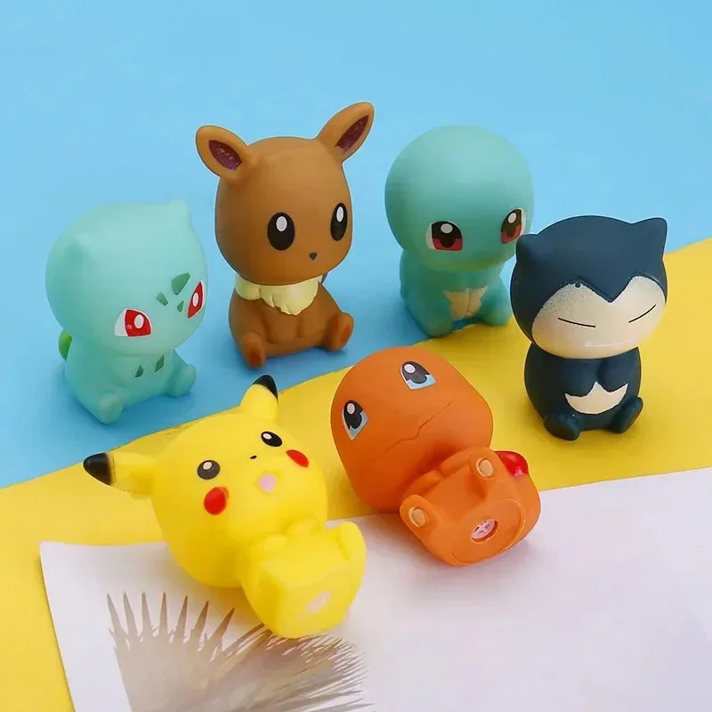 6Pcs Pokemon Action Figure Pikachu Figuren Baby Kinder Spielen Wasser Bad Spielzeug Kinder Beregnung Dusche Dekompression Spielzeug