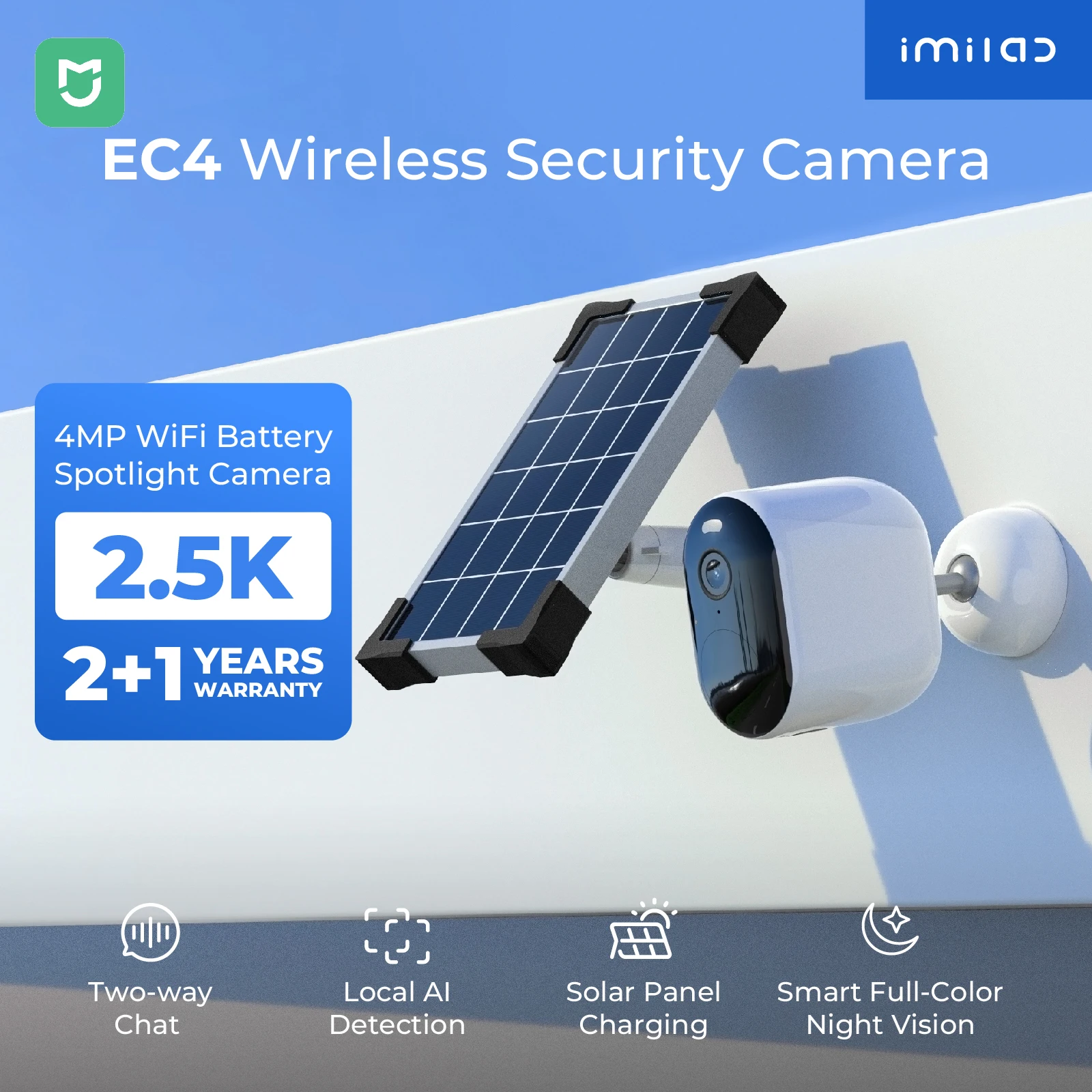 Mới IMILAB EC4 Giám Sát Video 2.5K IP WiFi Không Dây Thông Minh An Ninh Ngôi Nhà Camera Ngoài Trời