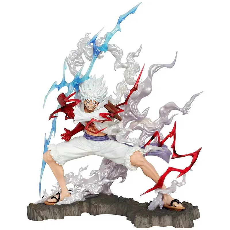 25ซม.One Piece Raidenห้าเกียร์Nica Lightning Luffy Action Figureรูปปั้นตุ๊กตาของเล่นคอลเลกชันตกแต่งของเล่นของขวัญ