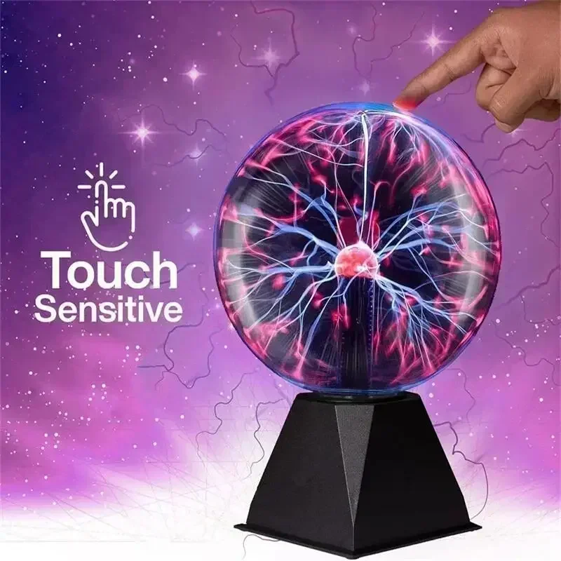 USB 5V การควบคุมเสียง Magic Plasma Ball โคมไฟ LED Night Light บรรยากาศ Touch Glass Plasma Light Christmas Party Decor แสง