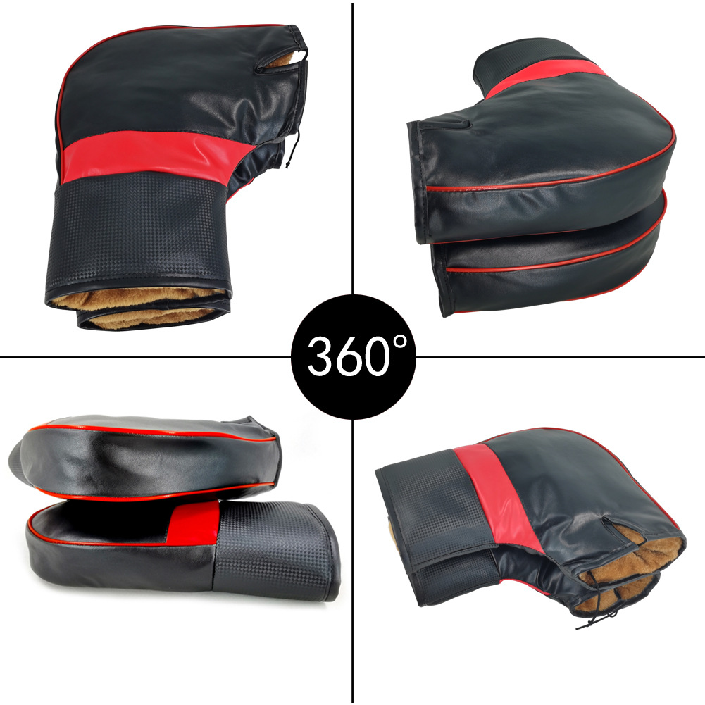 Motorcycle Handlebar Cover Winter Battery Bike Windshield Gloves Windproof Warm Handle Thickened Reflective Strip