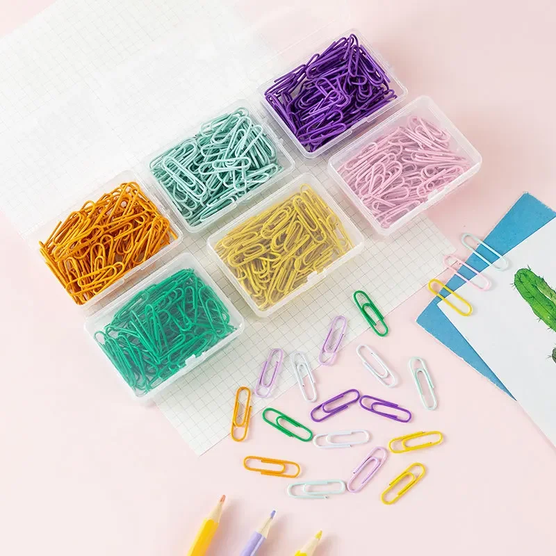 50pcs/box 28mm Macaron Colored Paper Clips, Creative Accounting Decoration Materials, Bookmarks, Paper Clips