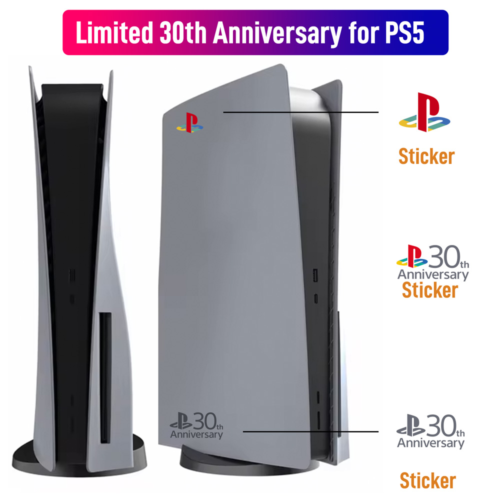 30o aniversário limitado para ps5 placa frontal gorda logotipo de vinil adesivo playstation 5 console fino capa placa frontal escudo substituição