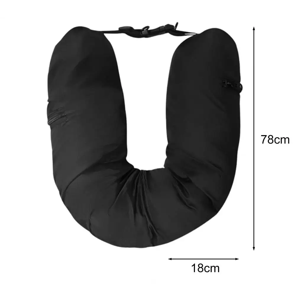 Almohada de viaje para el cuello, almohada de viaje con relleno automático, almohada de cuello rellenable portátil para viajes con cojín de soporte recargable para coche