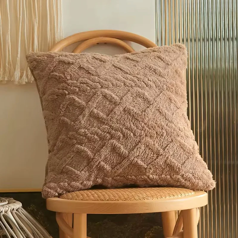 Fodera per cuscino in peluche Fodera per cuscino per divano geometrico per divano del soggiorno 45x45 cm Cuscino decorativo Federa per decorazioni per la casa