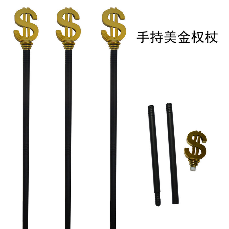 Funny Gemstone Scepter Wand Wizard Scepter Cosplay Dollars Diamond Scepter Party Prom Show Dress Up Kids Gift