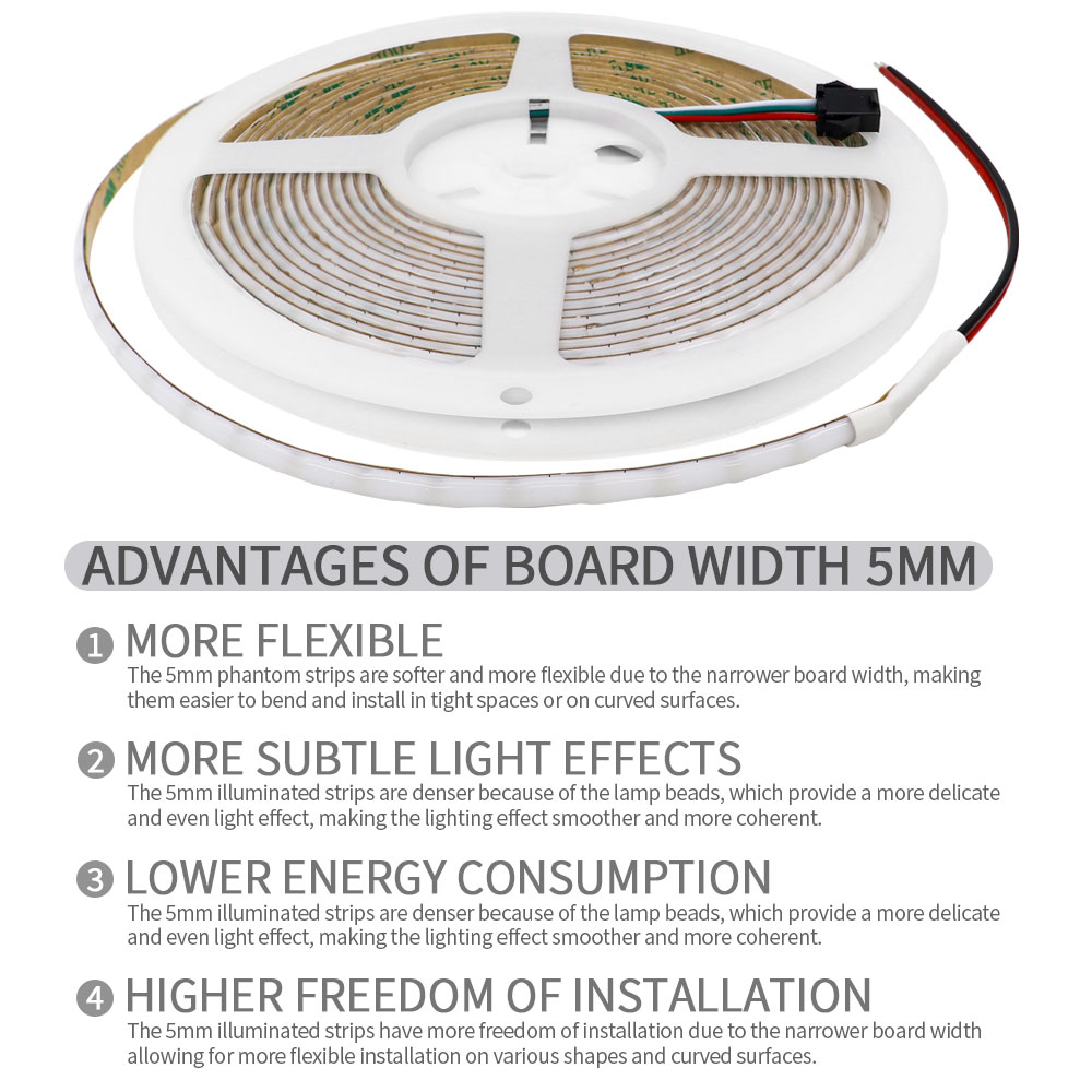 Tira de luces LED COB direccionable individualmente WS2812B RGBIC WS2812 alta densidad 60/100/160Leds/m 5mm/10mm luz Led COB DC5V