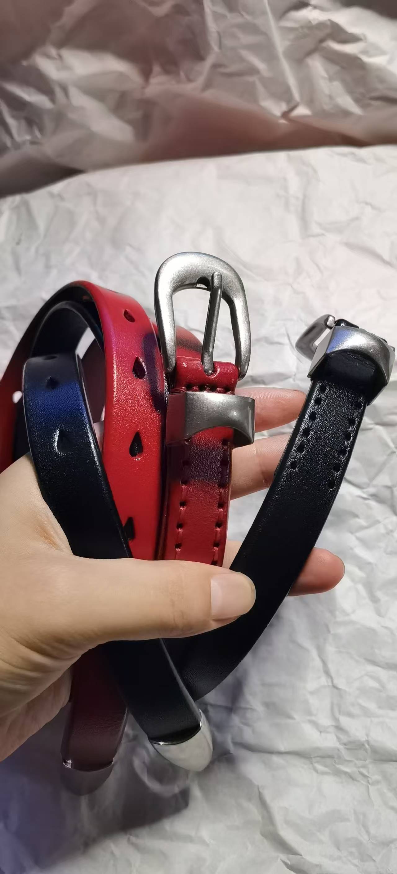 Женский кожаный ремень Momoluna с пряжкой, черный ремень 2 см