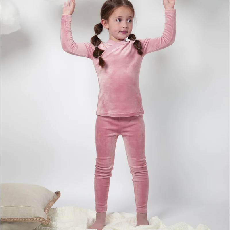 AS 2025 Autumn Soft Wrap Velvet pjs kids clothes baby footie teen nightgown