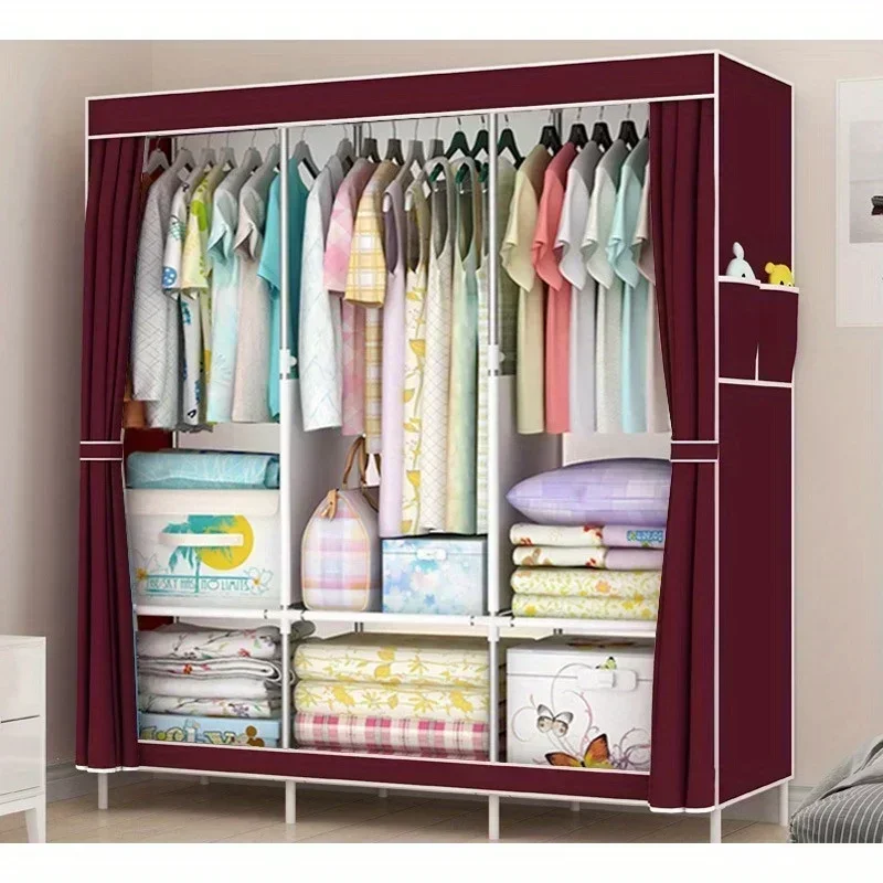 Guarda-roupa simples transfronteiriço, guarda-roupa à prova de poeira, economia doméstica, dormitório, cabide, simples e moderno, quarto