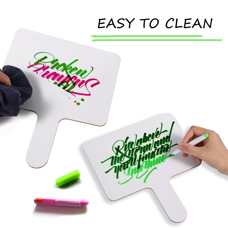10PCS Answer Board Handheld Student Kids Whiteboards White Double Sided Small Game Props Melamine Reusable Whiteboard Child Kids
