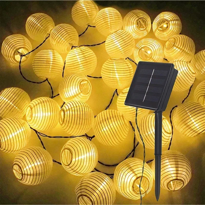 Guirnalda de luces alimentadas por energía Solar, guirnalda LED impermeable para exteriores, luz de hadas, decoración de jardín y Patio, luz para fiesta de boda y Navidad