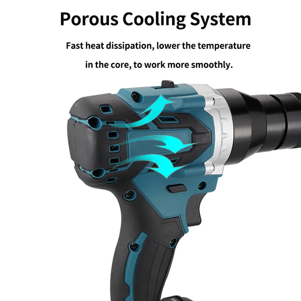 Powerful Brushless Electric Rivet Gun Kit Rechargeable Automatic Rivet Nut Gun Set Riveting Tool Riveter Head M3-M12 for Makita