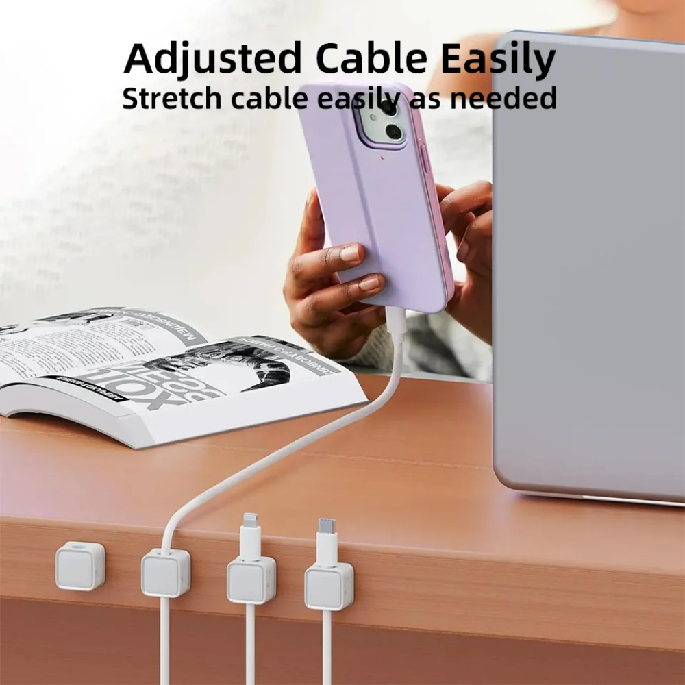 3/6PCS Magnetic Cable Clips Adjustable Cord Holder Desk Tidy Management Clips Cable Protector For Mouse Earphone Wire Organizer