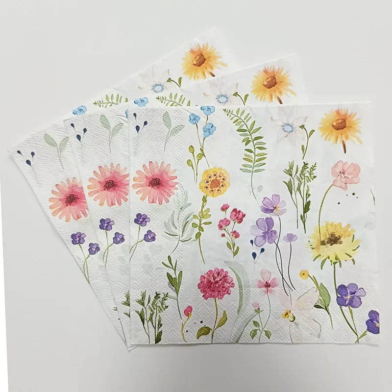 10/20pcs 33*33cm 2-Ply Colourful Wood Pulp Napkins Floral Style Party Decoration Paper Placemats Butterfly Bone Bart Paper