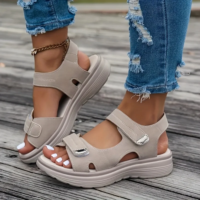 2025 nuevas sandalias de verano, zapatos de viaje para mujer, nuevas sandalias con suela duradera, zapatillas de playa al aire libre para mujer, sandalias con plataforma